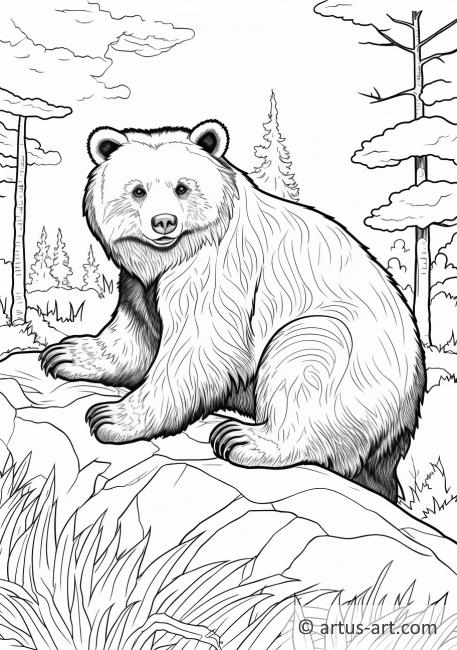 Page de coloriage d'ours à lunettes